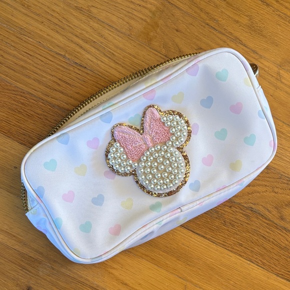 Stoney Clover Lane Handbags - Stoney Clover Disney White Pouch with Pink Bow and Heart Design